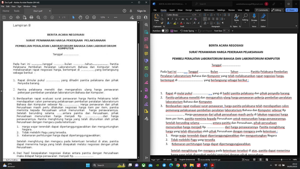 Pengetikan Umum - pengetikan ulang berbagai format, ke format DOC - 3