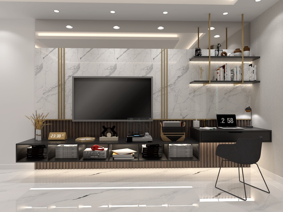 3D & Perspektif - Desain Interior 3D Render Rumah Tinggal/Cafe/Coffee Shop/Kantor - 9
