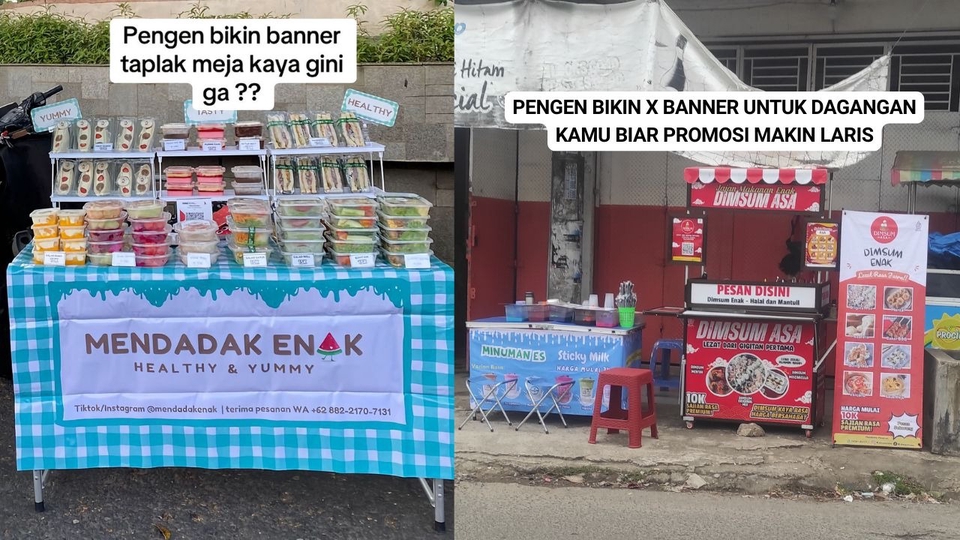 Digital Printing - Jasa Desain Taplak Meja & Banner Dagangan Custom – Cepat & Siap Jadi! - 1