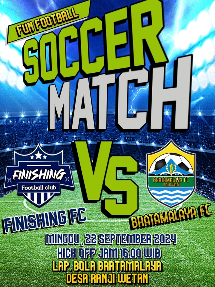 Jasa Desain Banner Instagram - Finishing FC vs Bratamalaya FC - Buat Banner Promosi Instagram - Desain Banner Online - Desain Banner Keren
