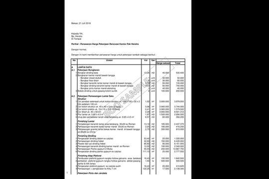 Perencanaan Gambar Kerja & BOQ