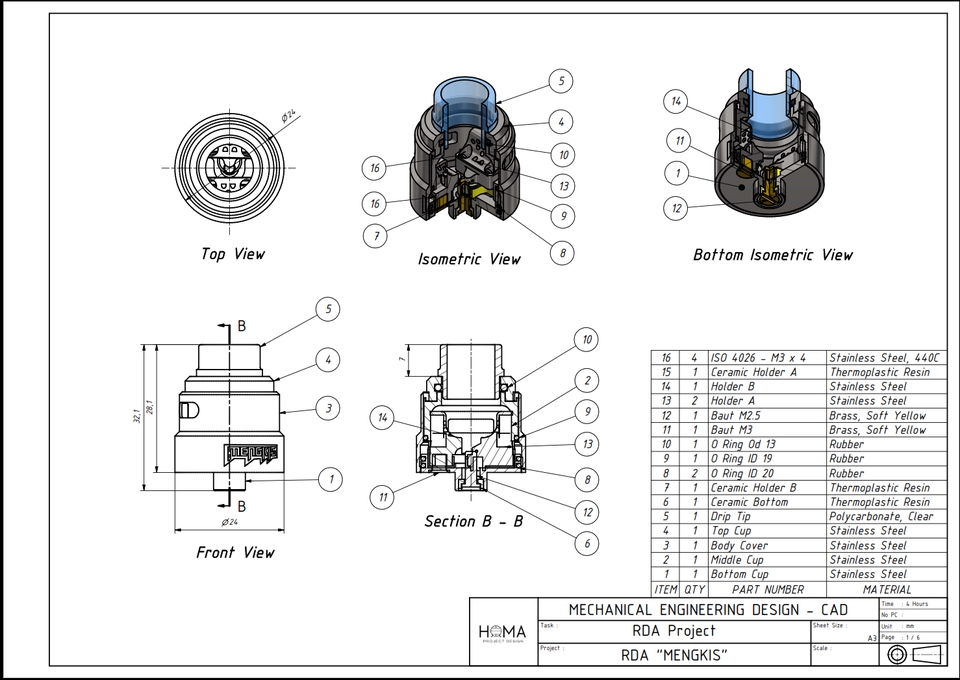 CAD Drawing - JASA GAMBAR TEKNIK, MESIN, PART, PRODUK MAUPUN TOOLS (3D + 2D) - 14