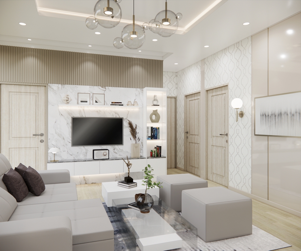 3D & Perspektif - Desain Interior 3D Render Rumah Tinggal/Cafe/Coffee Shop/Kantor - 11