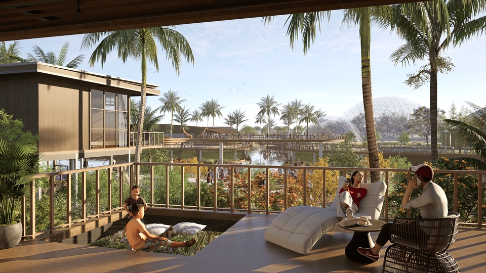 Jasa pembuatan animasi 3D: Villa tropis mewah, rendering arsitektur 3D