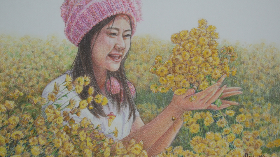 วาดภาพเหมือน Portrait - วาดภาพเหมือนบุคคลด้วยสีไม้ (portrait with colored pencils) - 1