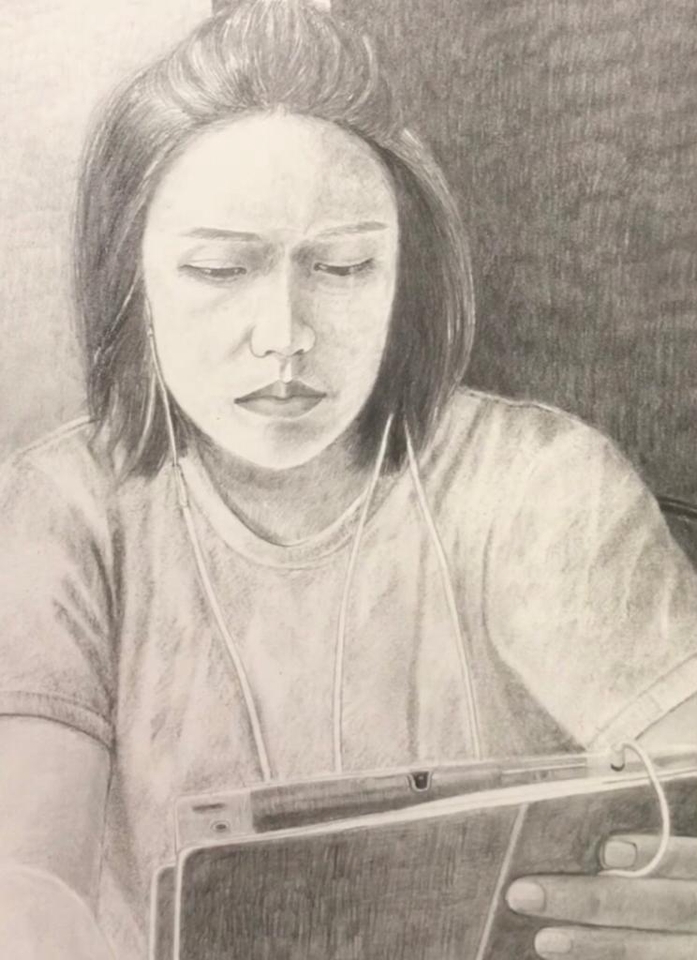วาดภาพเหมือน Portrait - วาดภาพเหมือน ขาว ดำ/ลายเส้น/สีน้ำ mono tone สไตล์น่าสนใจ - 6