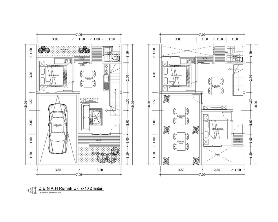 CAD Drawing - Jasa Gambar denah rumah 2D harga per rumah - Sehari bisa jadi - 7