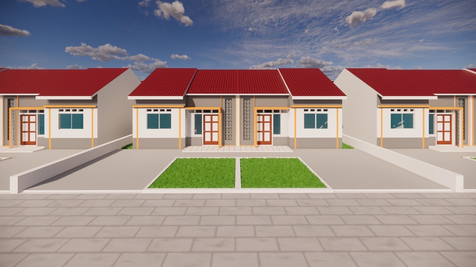 3D & Perspektif - Jasa Design 3D Rumah Tinggal, dan Perumahan` Exterior - 10