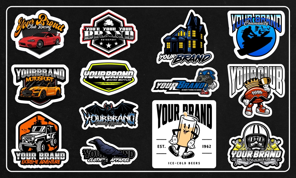 Logo - Desain logotype streetwear, y2k, metal, sticker, automotive, racing, parodi, untuk brand anda - 6