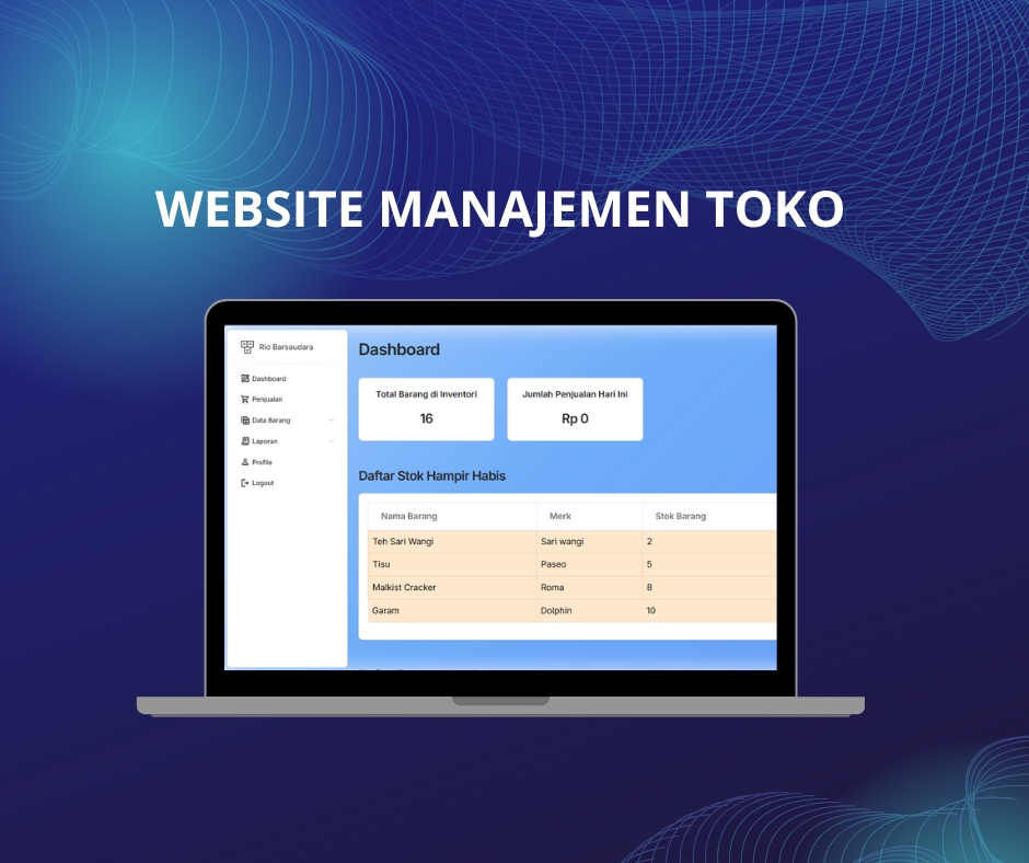 Jasa pembuatan website toko online dengan dashboard untuk mengatur stok dan penjualan