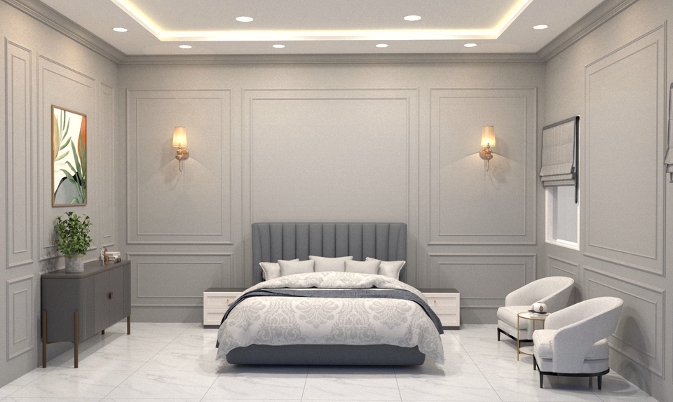 Jasa Desain Interior Kamar Tidur Minimalis Modern dengan 3D Render