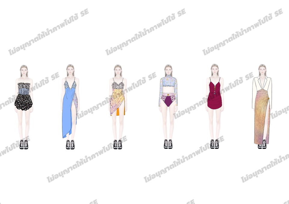วาด/ออกแบบแพทเทิร์นเสื้อผ้า - รับวาด fashion illustration ออกแบบเสื้อผ้า ออกแบบลายผ้า ออกแบบกระเป๋า รับทำแบรนด์แฟชั่น - 4