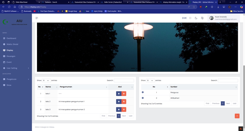 Jasa Lainnya - Display Informasi Waktu sholat dan sistem manajemnet keuangan - 6