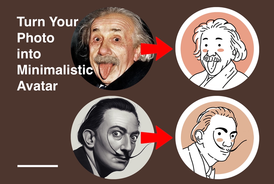 Jasa ilustrasi digital mengubah foto menjadi avatar minimalis