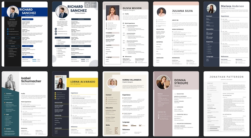 Jasa desain CV dan portofolio profesional untuk melamar pekerjaan. Dapatkan desain cv menarik, unik dan berkualitas. Desain cv siap pakai dengan format PDF dan siap print.