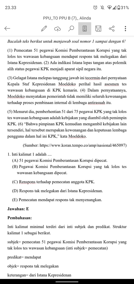 Jasa Lainnya - Pembuatan Soal Bahasa Indonesia, PBM, PPU, dan Noneksak Selain Bahasa Asing - 4