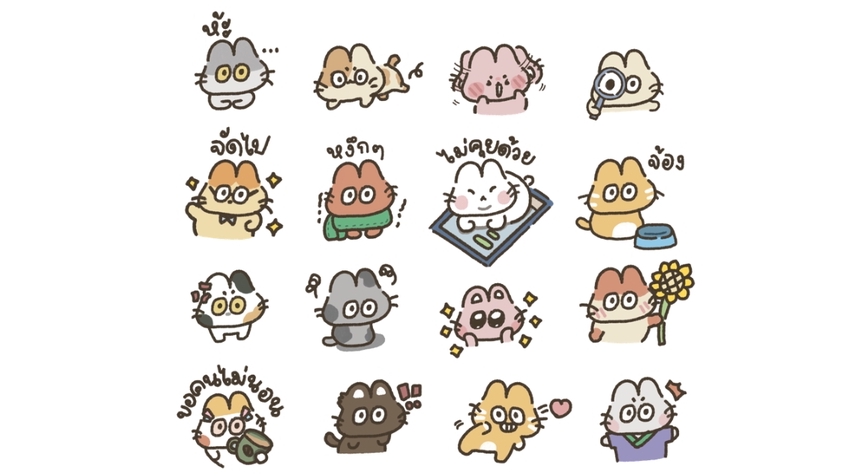 ออกแบบ LINE Sticker - รับออกแบบวาด sticker line น่ารัก ๆ พร้อมแนะนำการทำ - 2