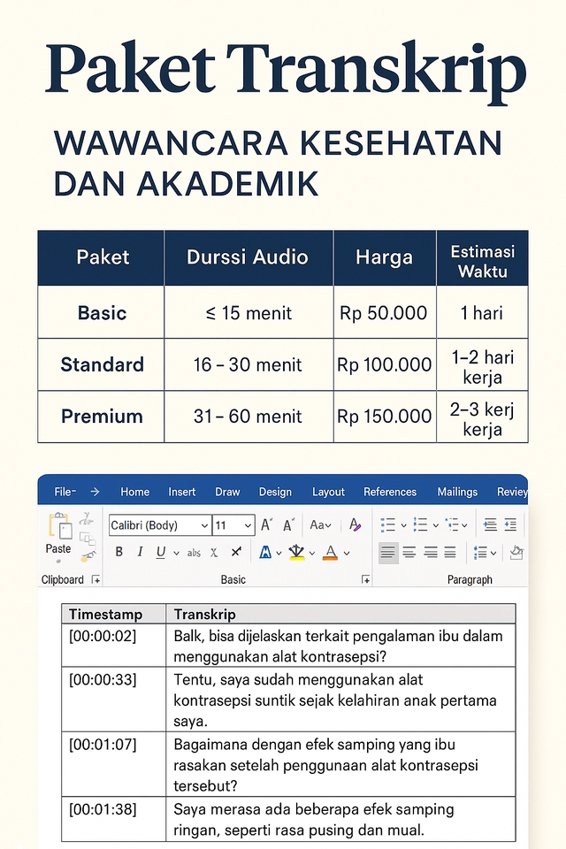 Transkripsi - Jasa Transkrip Audio / Video Akademik & Non Akademik ke Teks Bahasa Indonesia | Cepat & Akurat - 5