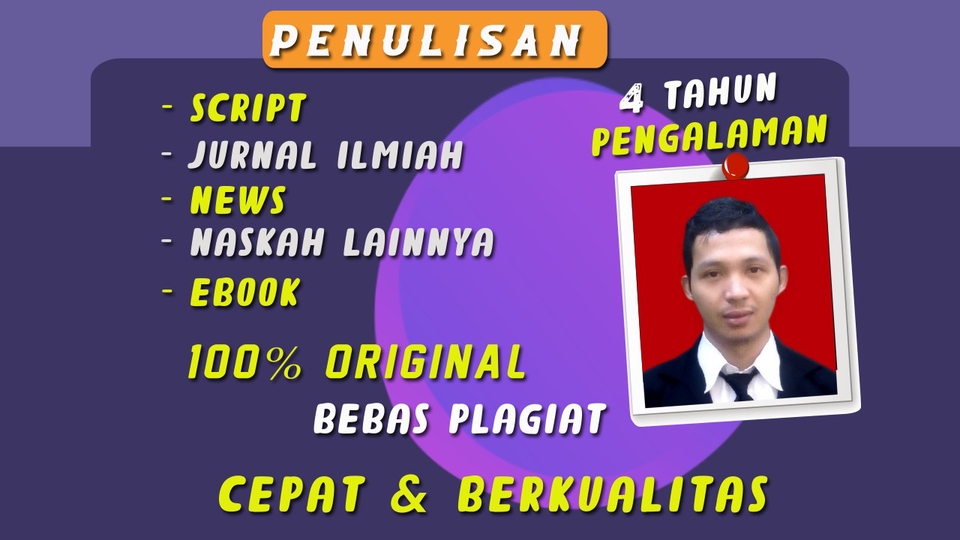 Jasa Penulis Artikel Berkualitas dan Bergaransi - PENULISAN SCRIPT/ARTIKEL/EBOOK/NEWS/JURNAL