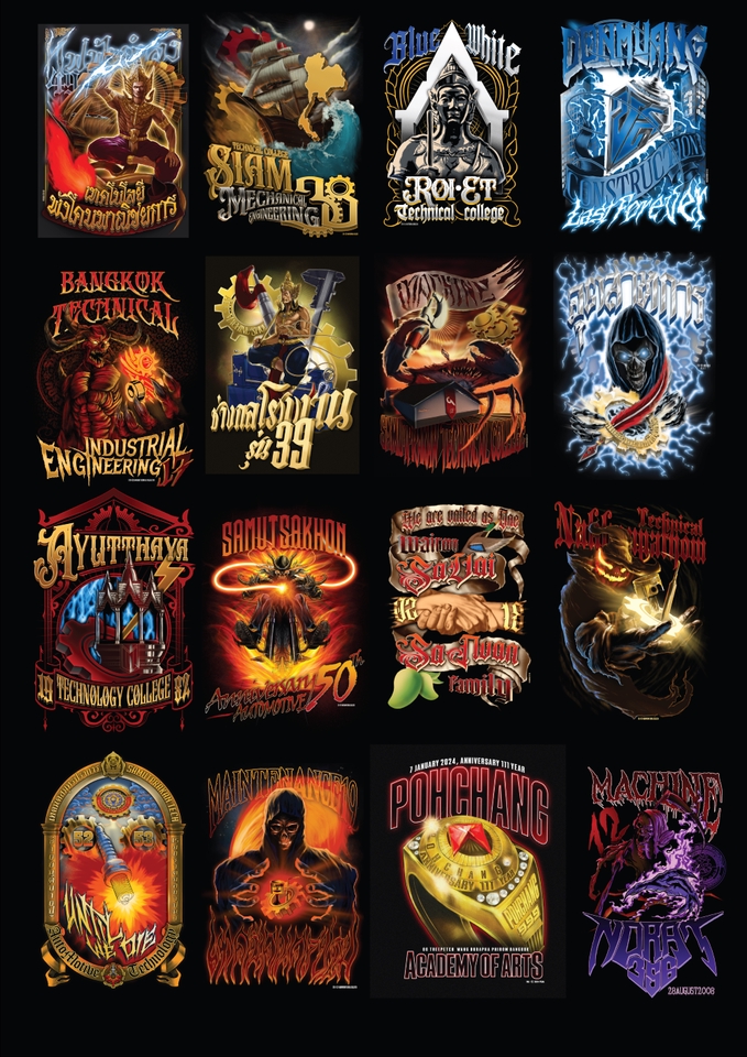 วาด/ออกแบบแพทเทิร์นเสื้อผ้า - ออกแบบลายเสื้อ/Illustrator/Concept art/Emblem/Digital painting คุณภาพสูง - 9