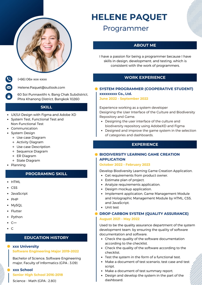 Portfolio & Resume - Resume สำหรับสายโปรแกรมเมอร์ - 3