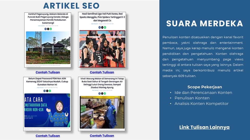 Jasa penulis artikel, penulis konten, dan jasa copywriting di Indonesia, SEO, artikel berkualitas untuk website dan blog Anda.
