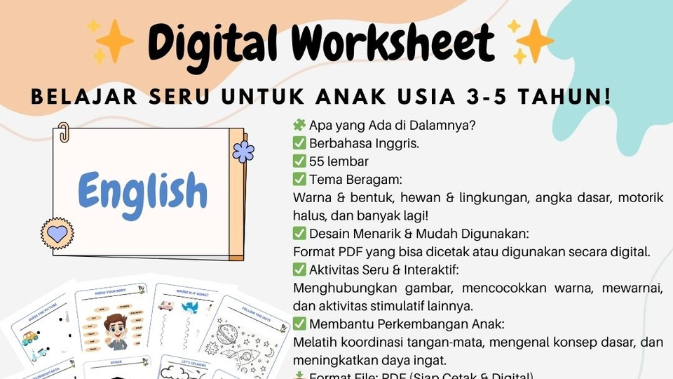 Jasa Lainnya - Pembuatan Worksheet Activity for kid - 1