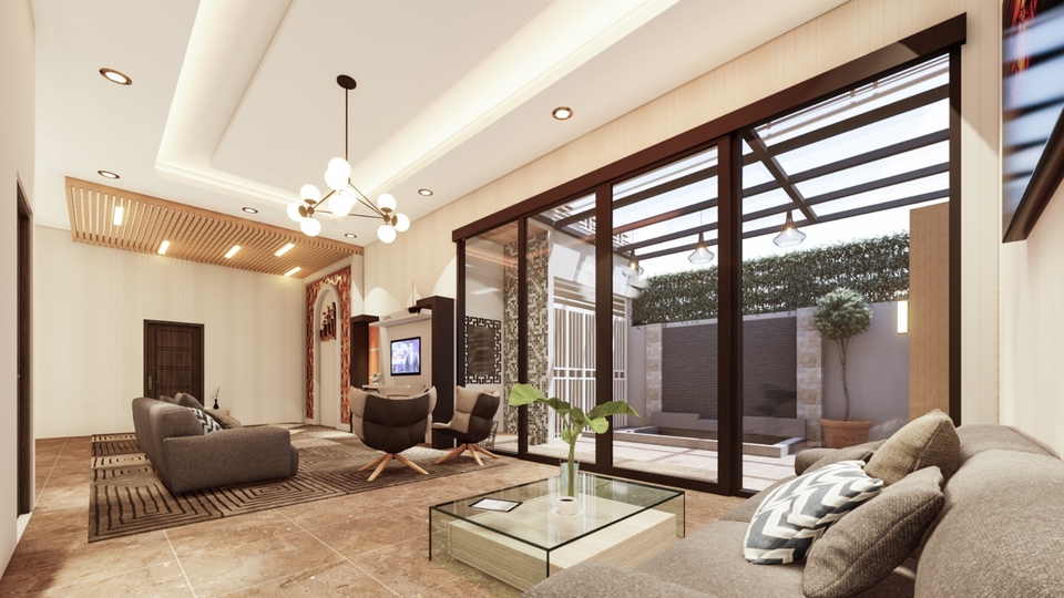 3D & Perspektif - Desain interior 3D rendering rumah, caffe, kantor, masjid, taman, kolam renang, furniture dsb - 1