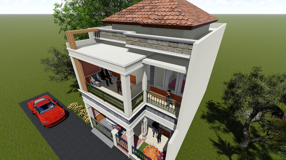 3D & Perspektif - JASA DESAIN RUMAH GAMBAR 3D PRESFEKTIF - 5