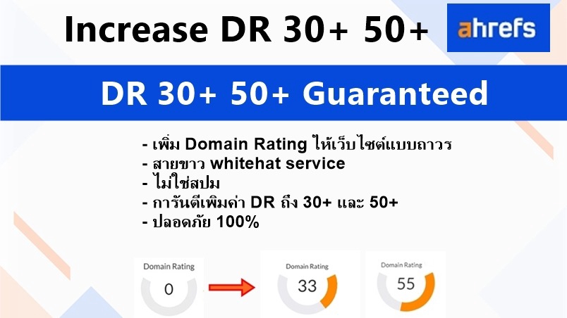 ทำ SEO - เพิ่มค่า DR Ahrefs Domain Rating 30+ - 1