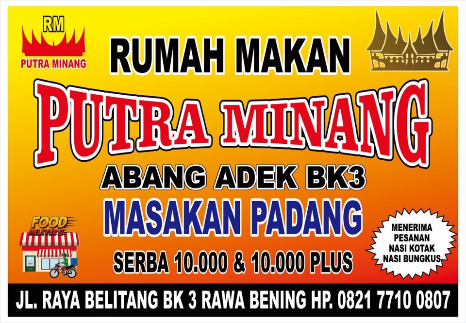 Spanduk Rumah Makan Putra Minang, desain spanduk restoran, desain spanduk online, jasa desain spanduk, desain spanduk rumah makan, desain spanduk kreatif, harga desain spanduk, desain spanduk toko, desain spanduk cafe, desain banner toko, desain spanduk cafe.