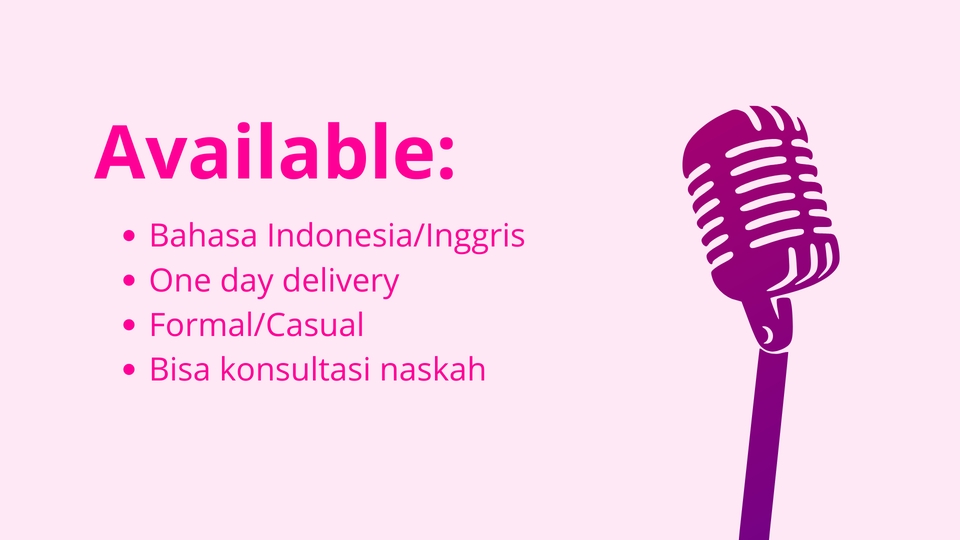 Sulih suara (dubbing, looping) - Jasa Voice Over Wanita Indonesia/Inggris - 4