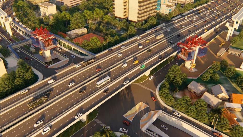 3D & Animasi - Construction Methode Jembatan Long Span Kuningan - Light Rail Transit Jabodebek - 2