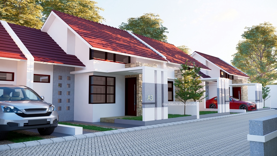 3D & Perspektif - Desain Gambar Denah, 3D Modelling, dan Rendering - 4