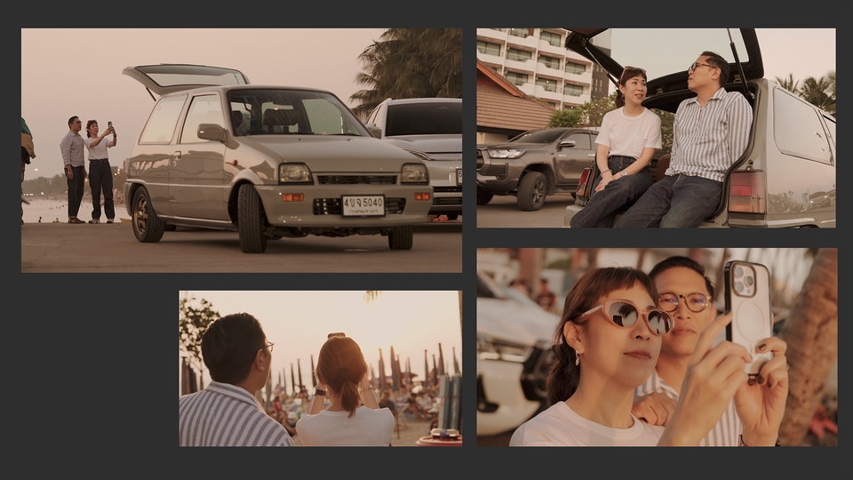 รับถ่ายวีดีโอ ถ่าย vlog ริมทะเล ชายหาดกับรถย้อนแสง ถ่ายภาพบรรยากาศ สัมมนา ท่องเที่ยว