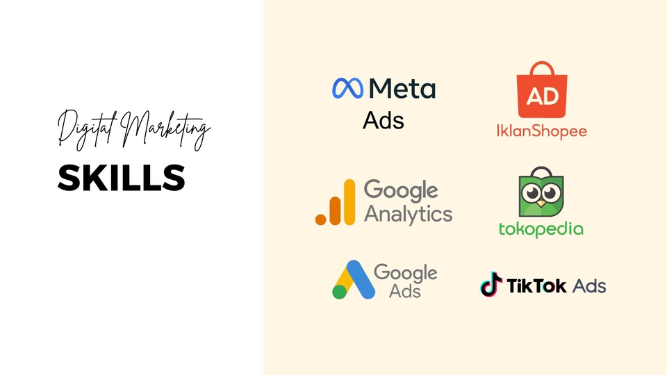 Jasa digital marketing dan iklan di media sosial seperti Facebook Ads, Google Ads, Instagram Ads, TikTok Ads, dan lainnya.