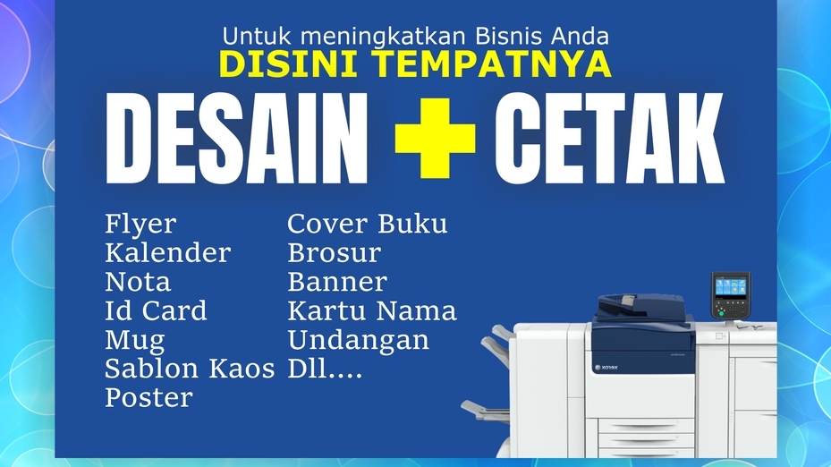 Digital Printing - DESAIN BROSUR,KARTU NAMA,POSTER,FLYER,BANNER,ID CARD,SPANDUK,NOTA,STIKER + CETAK 1 HARI JADI - 1