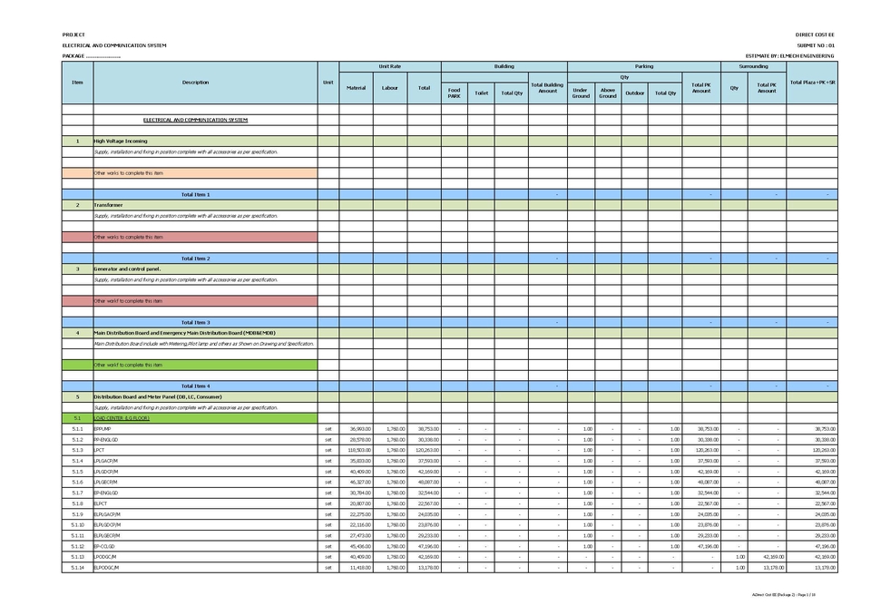 ถอดแบบงานระบบ MEP พร้อมจัดทำรายการปริมาณและราคา