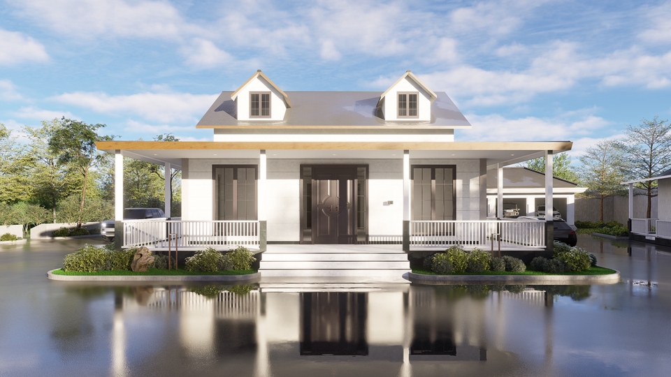 Jasa Desain Rumah Minimalis Modern 3D: Render Eksterior Rumah Tingkat Satu