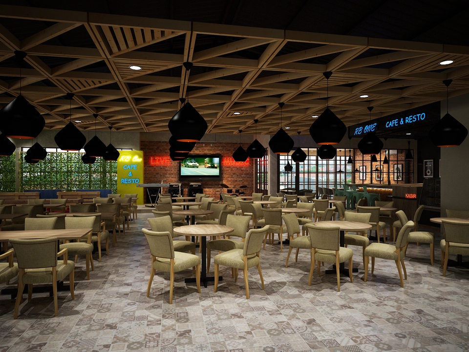 3D & Perspektif - JASA DESAIN INTERIOR CAFE DAN FOODCOURT - 2