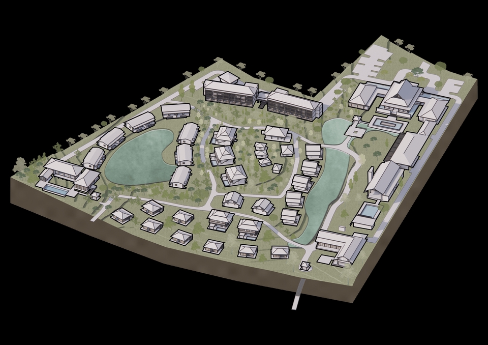 ออกแบบ perspective โมเดลบ้าน 3 มิติ รับเขียนแบบ 3d แสดงมุมมองภาพ 3d ของโครงการบ้านพักตากอากาศ