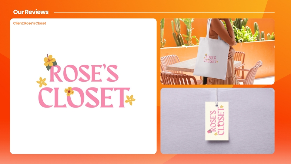 รับออกแบบโลโก้ Rose's Closet โลโก้สีชมพูสวยงามเรียบหรูดูแพง เหมาะสำหรับธุรกิจเสื้อผ้า
