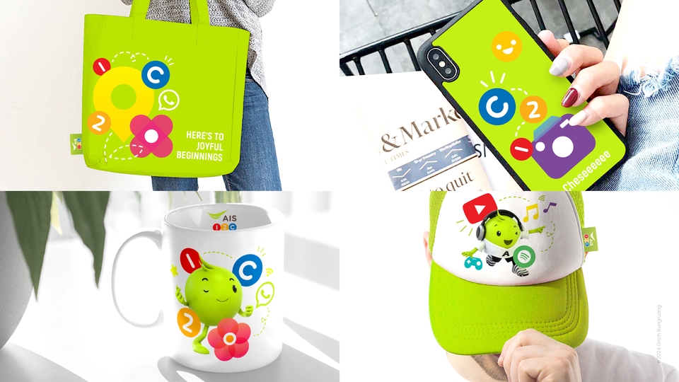 ออกแบบ Corporate Identity สำหรับแบรนด์ C2 พร้อมโลโก้และสีสันสดใส