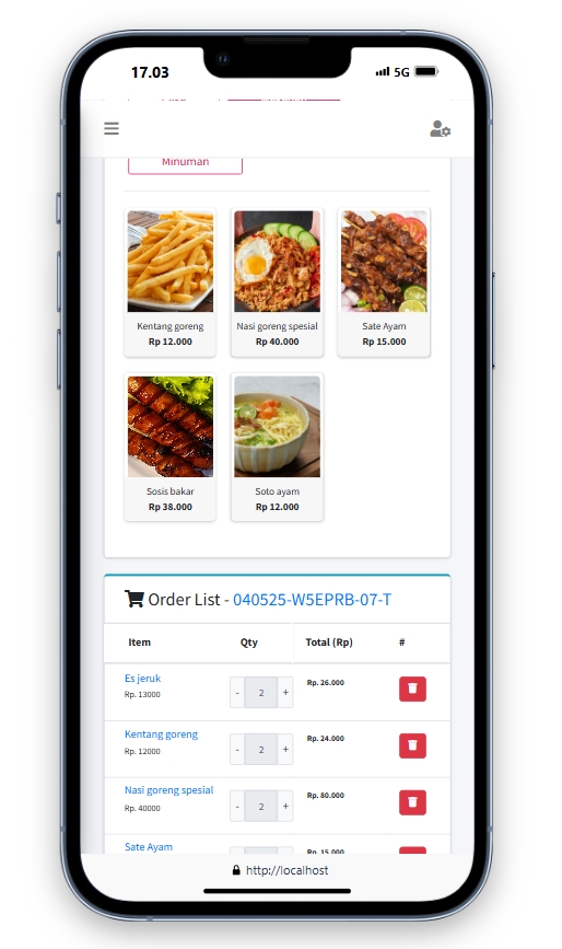 Jasa Pembuatan Aplikasi Desktop - Aplikasi Pemesanan Makanan dengan Antar via Motor