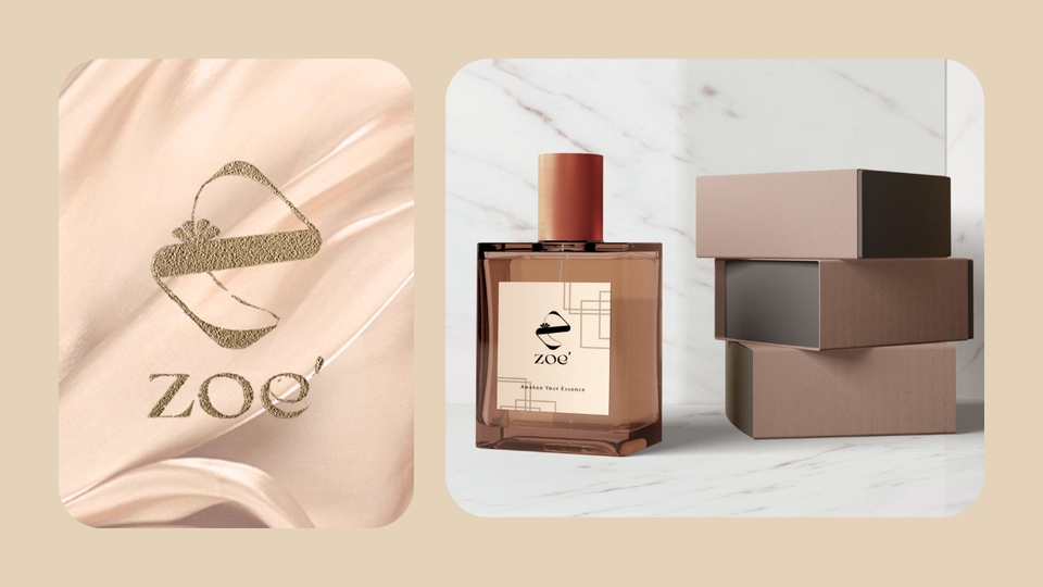 Desain logo Zoe: jasa desain logo online profesional, logo perusahaan elegan, pembuatan logo butik mewah.