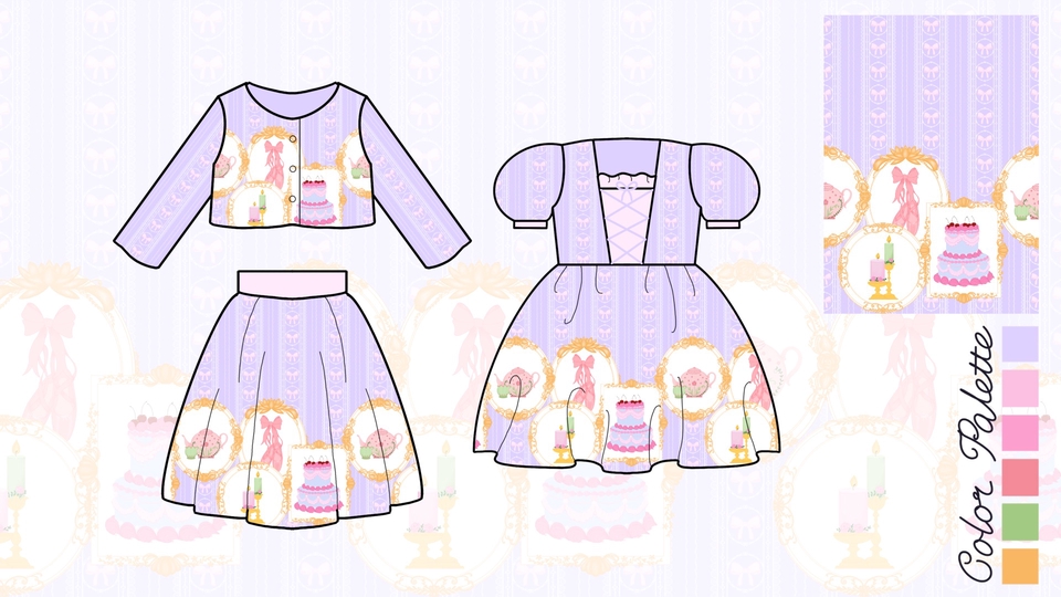วาด/ออกแบบแพทเทิร์นเสื้อผ้า - รับออกแบบลายผ้า ลายต่อเนื่อง(Repeat) และลายสกรีน  - 1