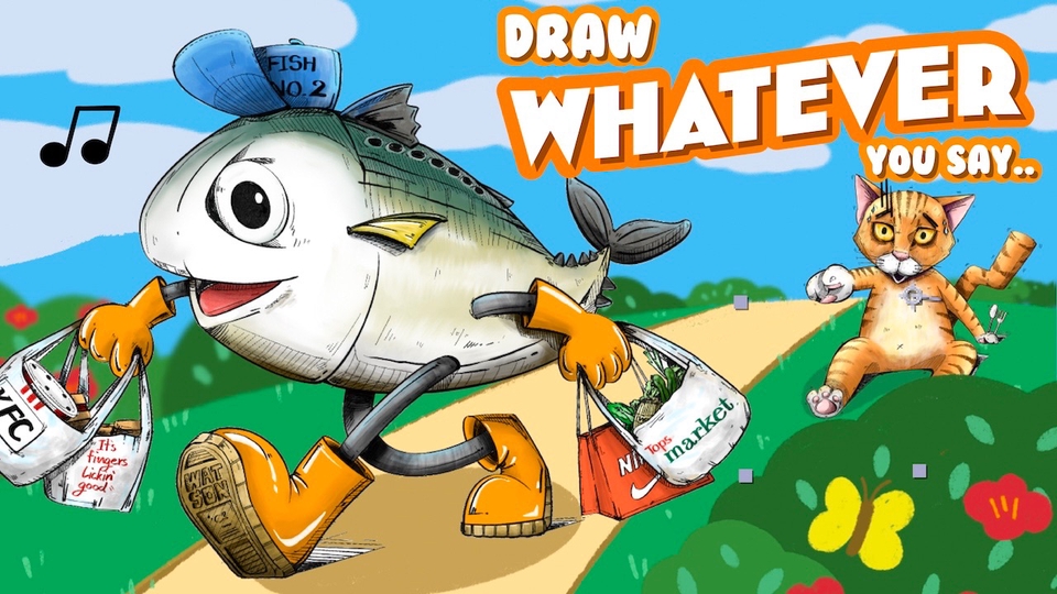 วาดภาพการ์ตูน - วาด "อะไรก็ตาม" ที่คุณพูด (Draw WHATEVER you say) - 1