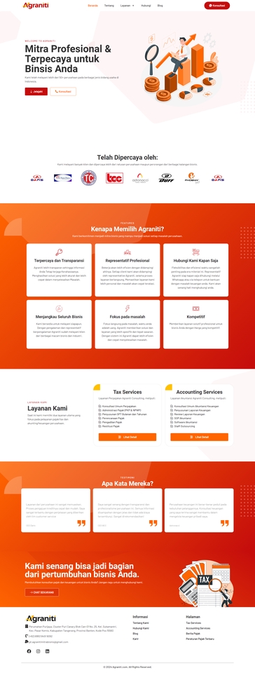 Jasa pembuatan website profesional untuk bisnis Anda, dengan desain yang menarik dan fungsional. Kami membantu Anda membuat website yang mudah diakses dan ramah pengguna, serta meningkatkan visibilitas website Anda di mesin pencari.