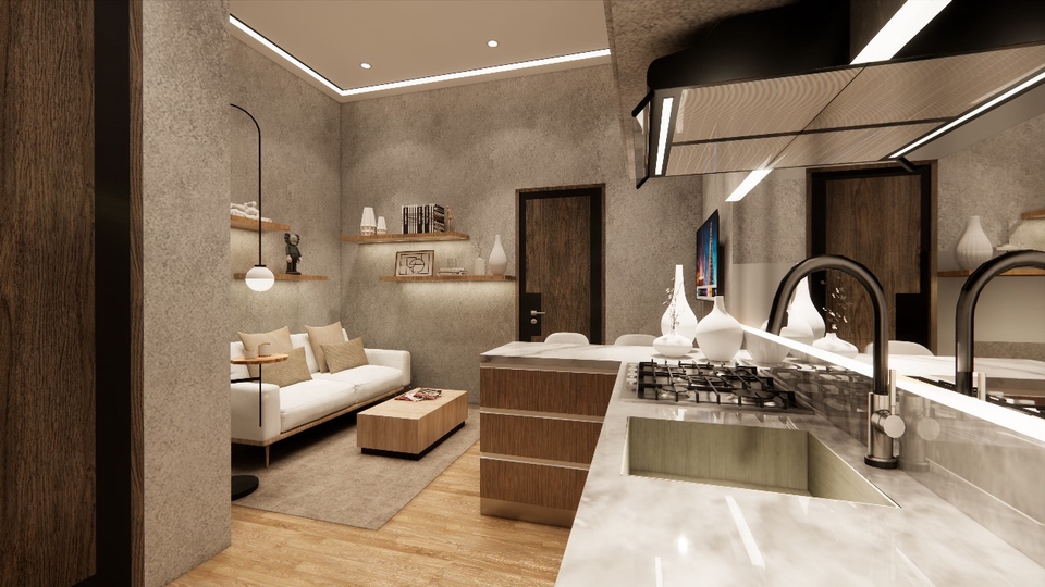 Jasa desain interior rumah minimalis modern dengan desain 3D