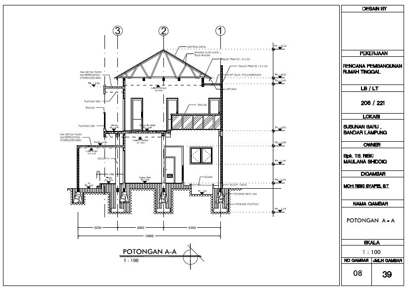 CAD Drawing - JASA PEMBUATAN DED (DETAIL ENGINEERING DESIGN / GAMBAR KERJA 2D , & RAB BERSERTA BQ (BILL QUANTITY) - 3